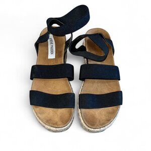 Steve Madden Black Strap Short Platform Sandals